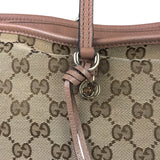 Gucci Beige/Pink Leather Trim Bree Shoulder Bag