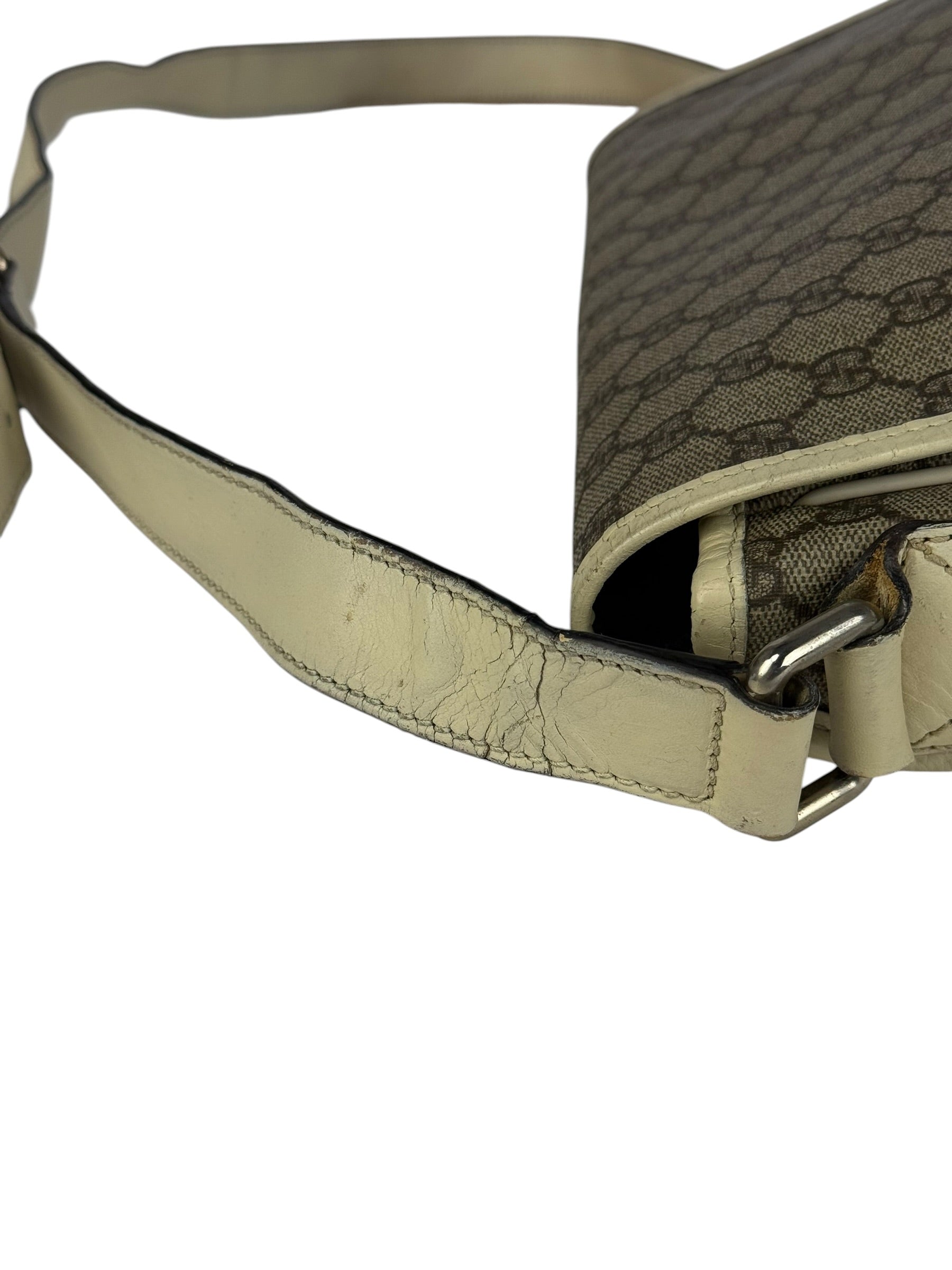 Gucci GG Leather Lined Flap Messenger Bag