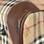 Burberry Beige/Brown Leather House Check Boston Bag