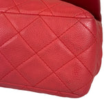 Chanel Red Quilted Caviar Leather Flap Bag 2008
