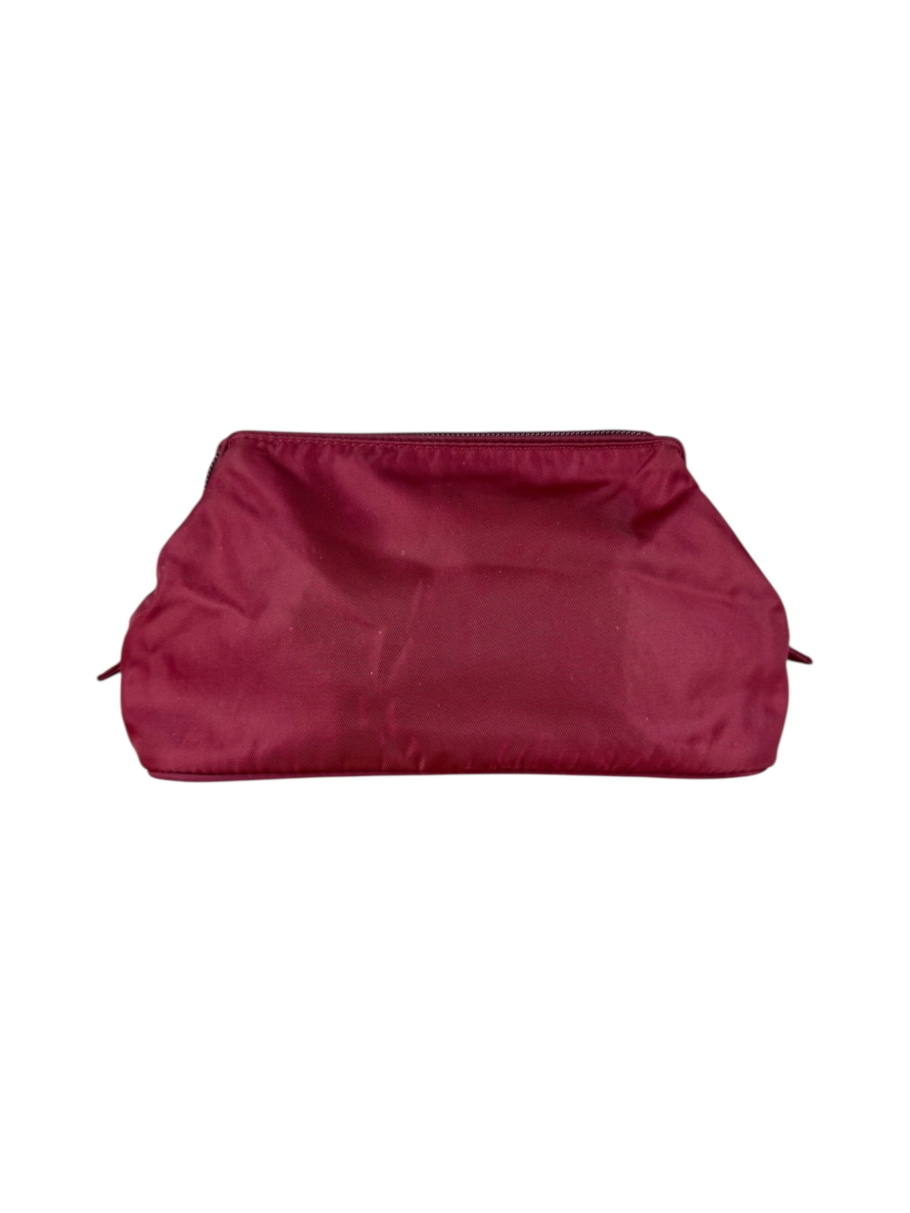Prada Red Nylon Cosmetic Clutch