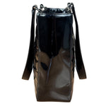 Chanel Glossy Black Patent Leather Chocolate Bar Tote Bag
