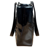 Chanel Glossy Black Patent Leather Chocolate Bar Tote Bag