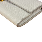 Bottega Veneta White Leather Palmellato Angle Long Wallet