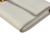 Bottega Veneta White Leather Palmellato Angle Long Wallet