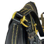 Gucci Black Leather Snaffle Bit Shoulder Bag