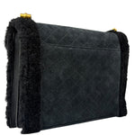 YSL Bicolor Quilted-Suede Shearling Gaby Shoulder Bag