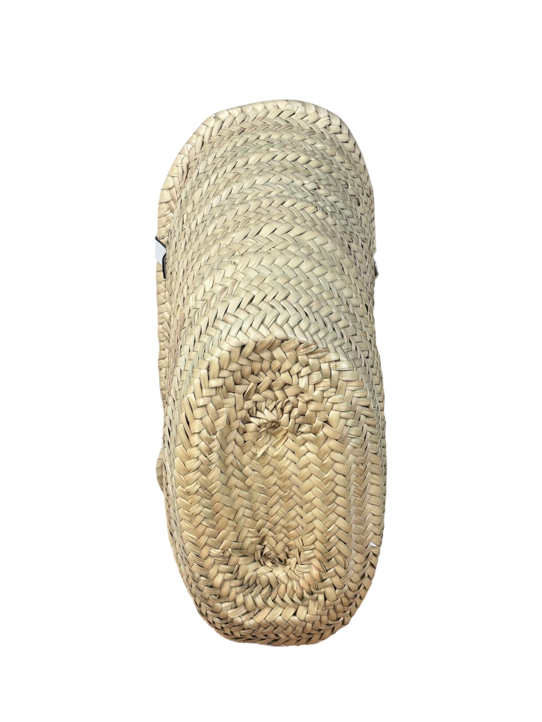 Versace Large White Raffia/Leather Shoulder Tote