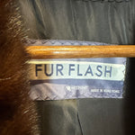 Fur Flash Vintage Chevron Brown Fur Coat