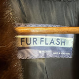 Fur Flash Vintage Chevron Brown Fur Coat