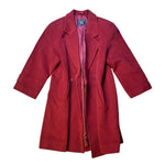 Burberry Vintage Dark Red Wool Mid Length Coat
