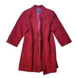 Burberry Vintage Dark Red Wool Mid Length Coat