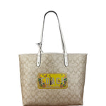 Coach Leather Signature Canvas Reversible City Tote Bag