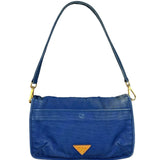 Prada Vintage Cobalt Blue Canvas Flap Shoulder Bag