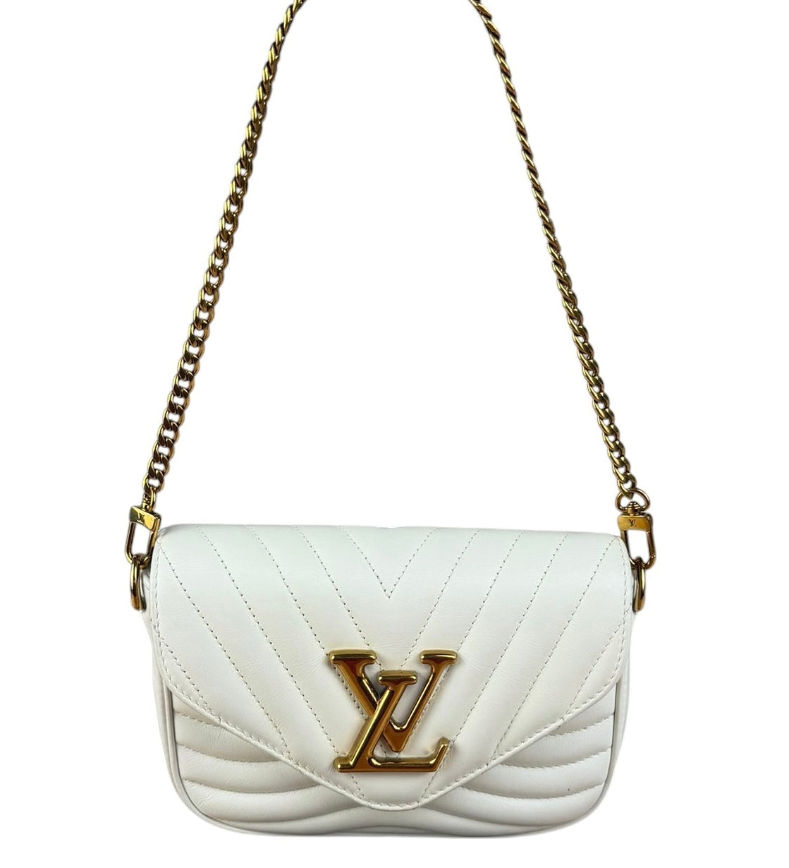 Louis Vuitton White Leather New Wave Multi Crossbody Pochette