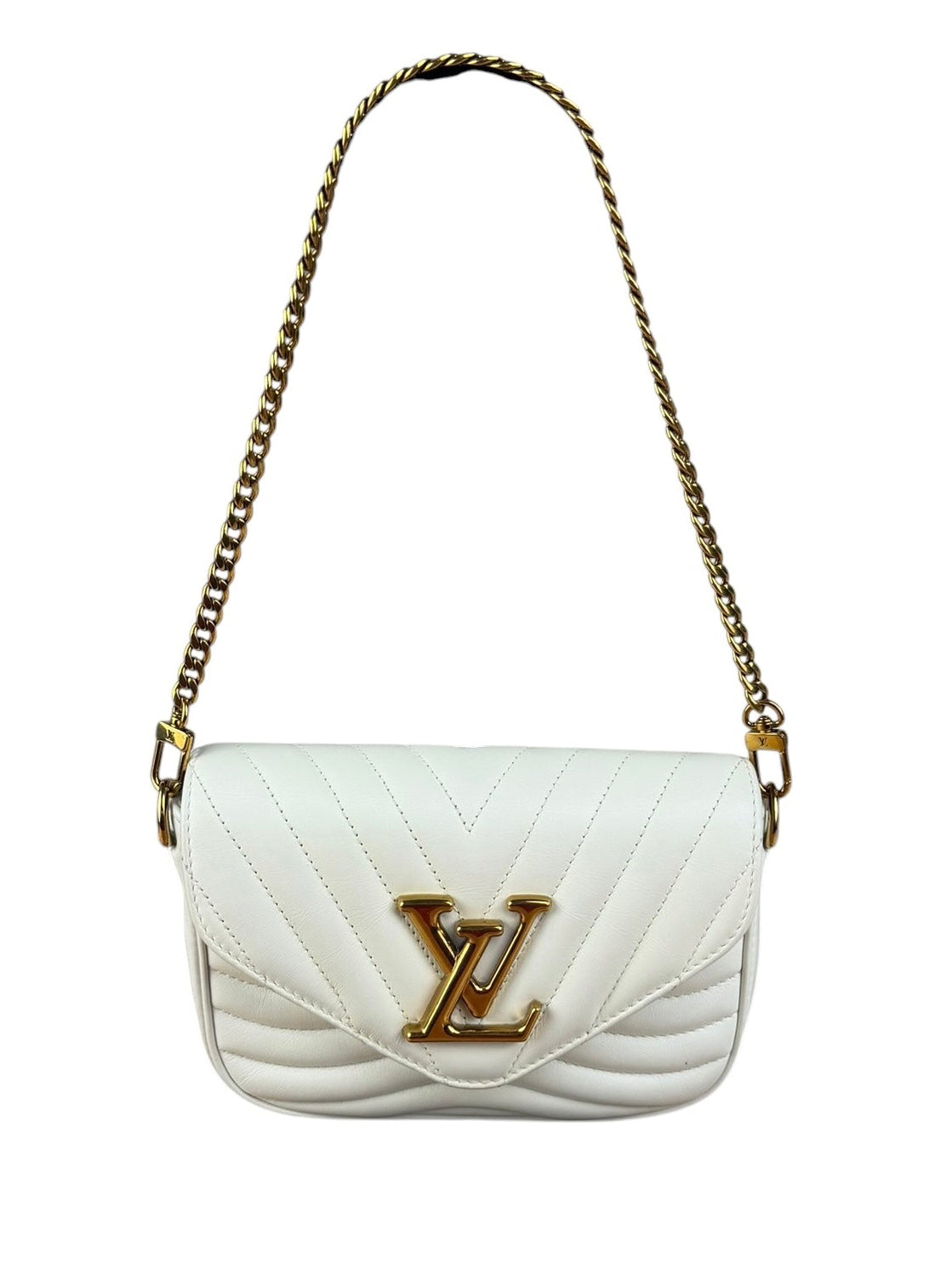 Louis Vuitton White Leather New Wave Multi Crossbody Pochette