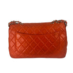 Chanel Orange Quilted Lambskin Flap Bag 2008