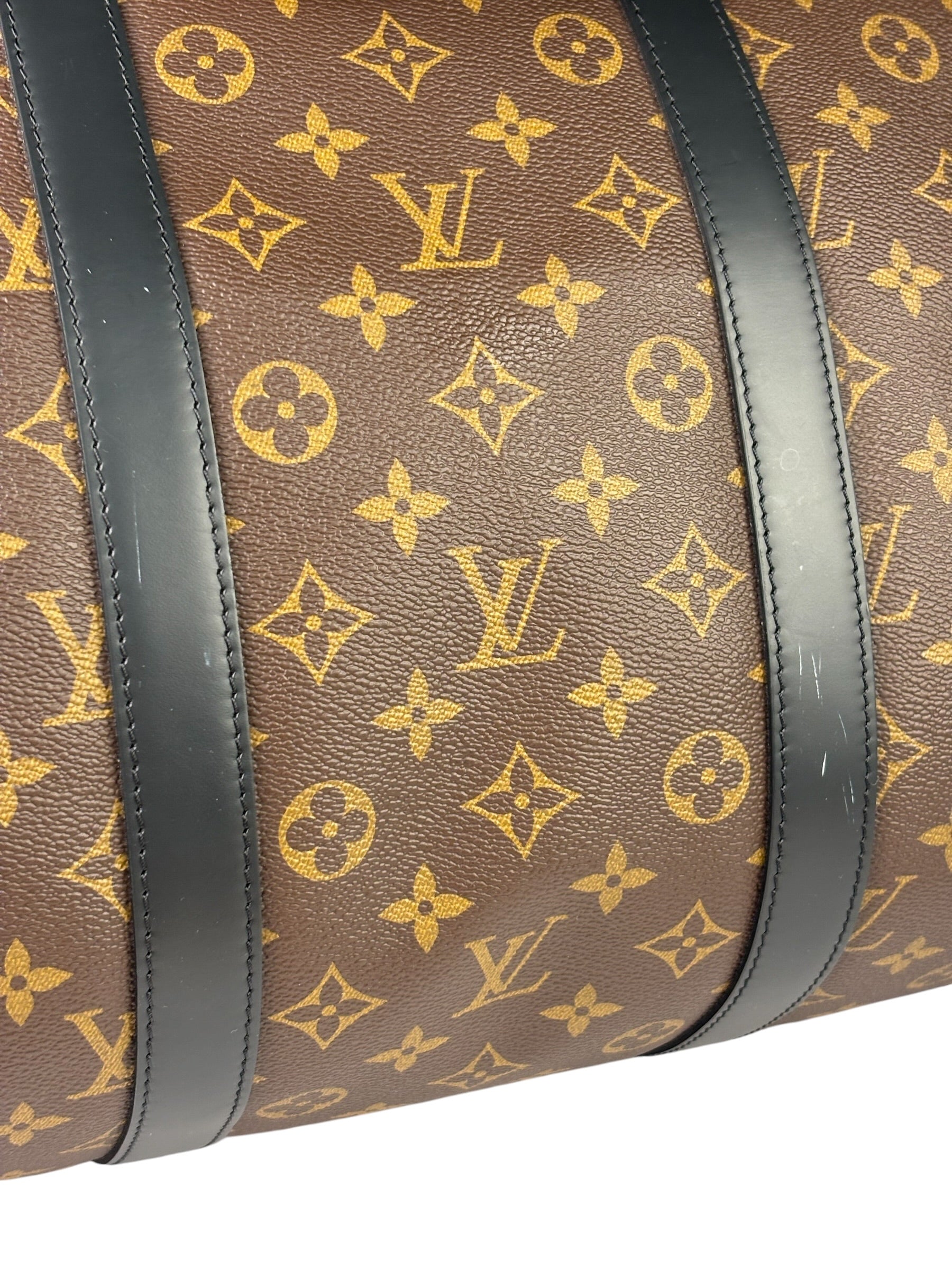 Louis Vuitton Black/Brown Monogram Keepall 55