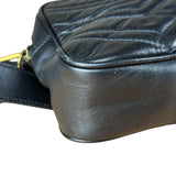 Gucci GG Black Chevron Leather Belt Bag