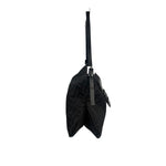 Fendi Black Leather Trim Zucca Mamma Baguette