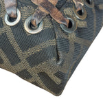 Fendi Zucca Whipstitch Baguette Shoulder Bag