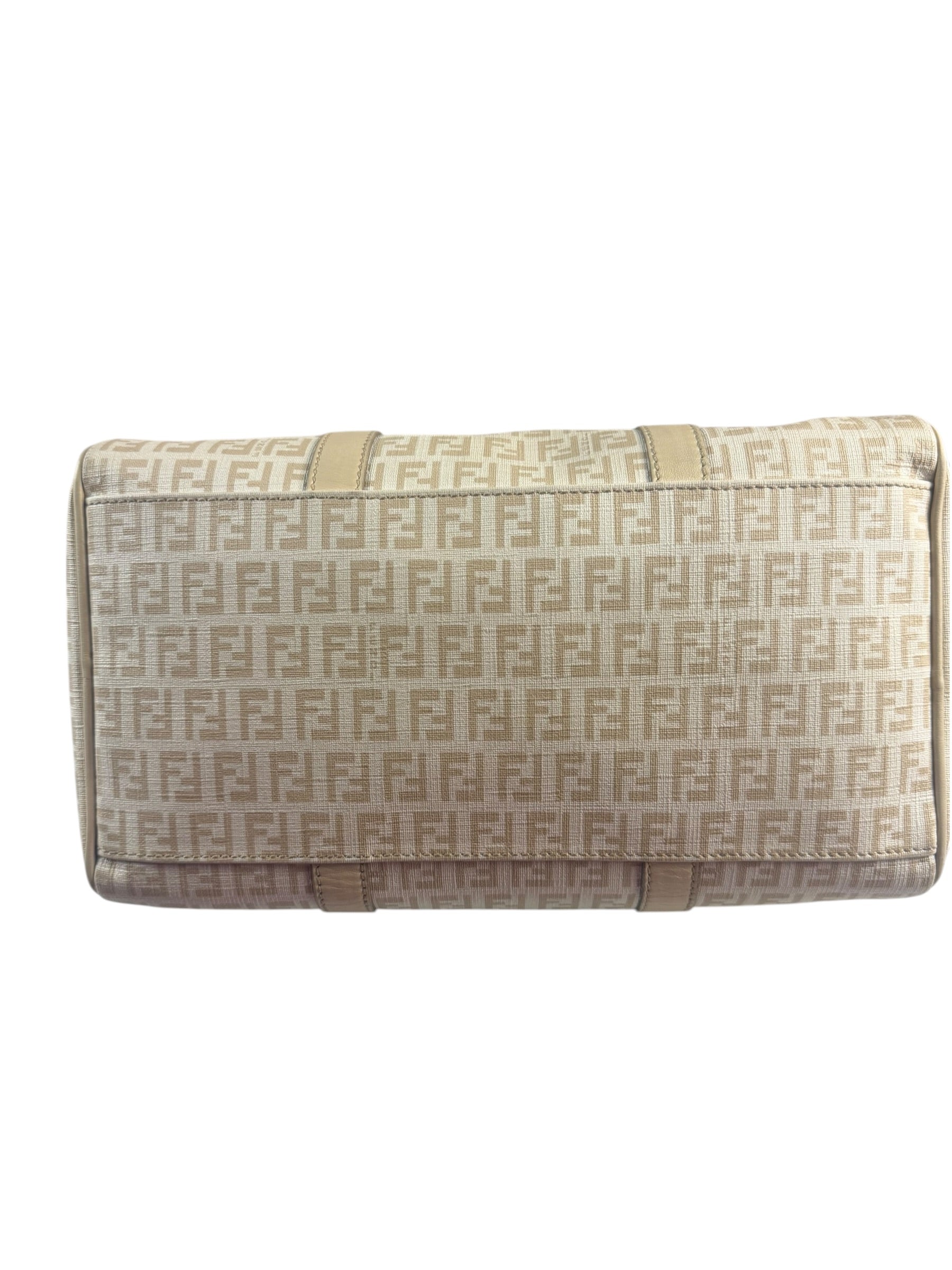 Fendi Vintage Beige Zucca Mini Boston Bag