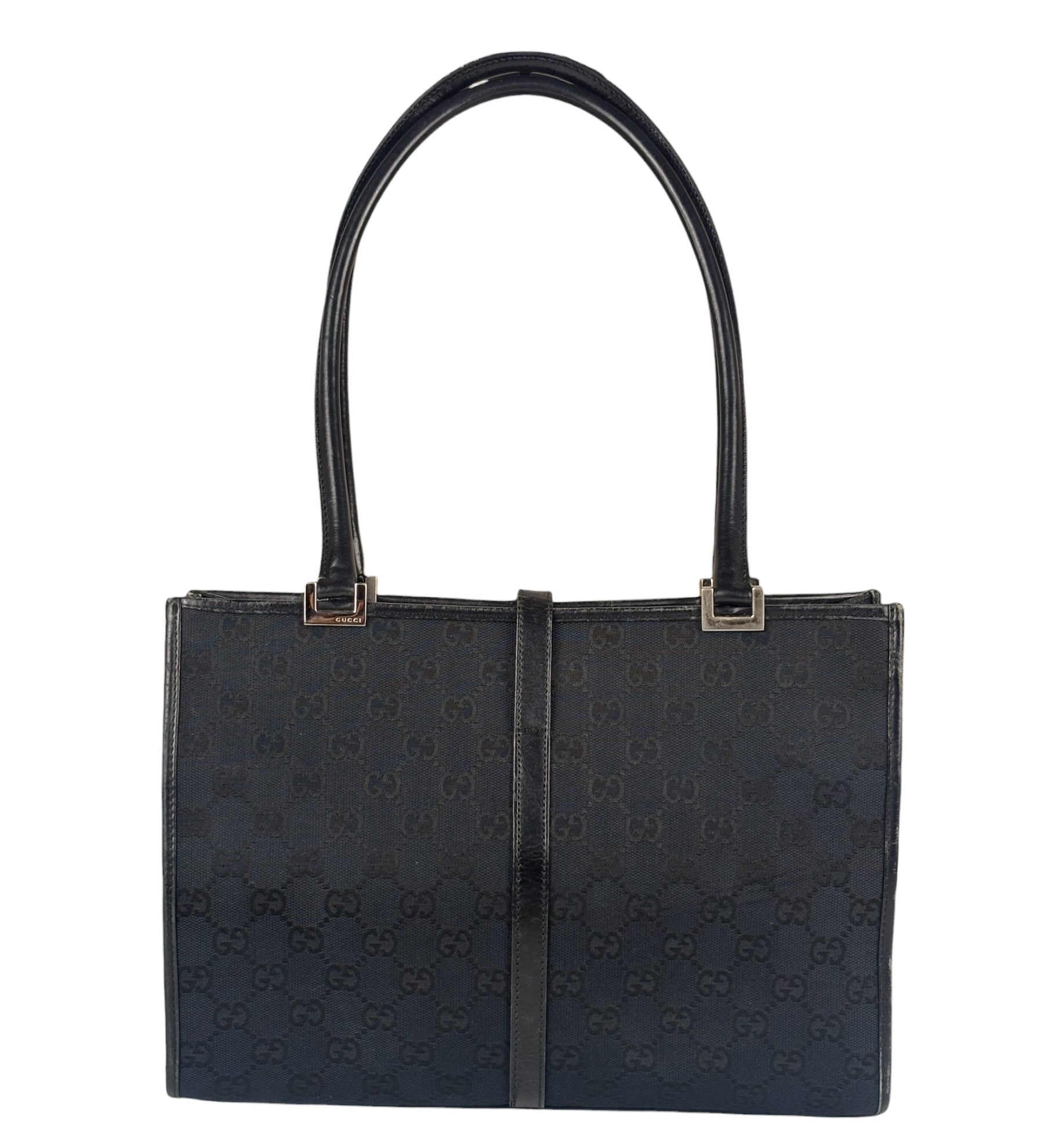 Gucci GG Black Canvas Vintage Jackie Tote Handbag