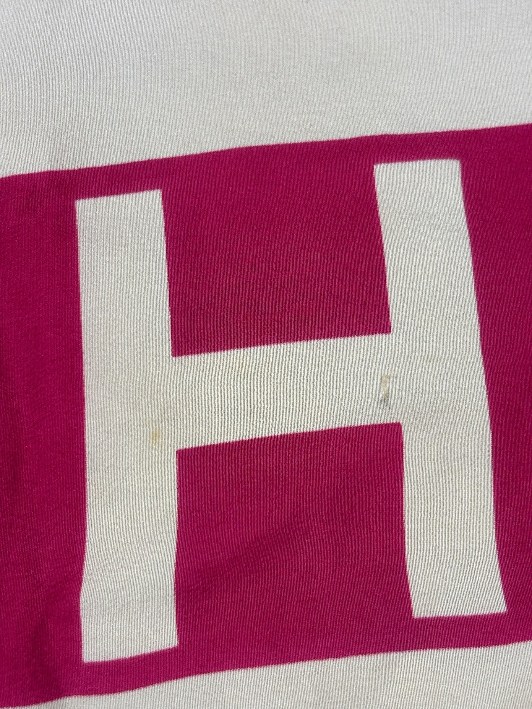 Chanel Vintage Large Block Text Logo Silk Scarf