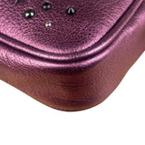 Coach Purple Metallic Studded Leather Zip Pouch