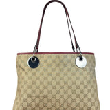 Gucci Vintage GG Canvas Pink Trim Shoulder Bag