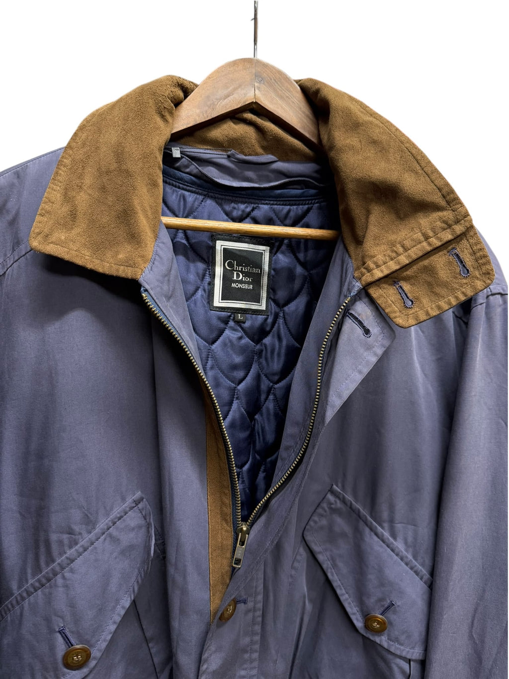 Vintage Christian Dior Blue Monsieur Zip-Up Jacket