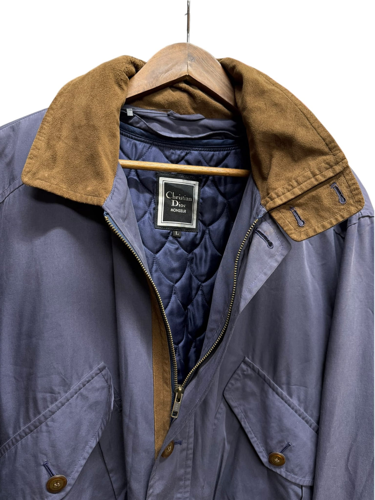 Vintage Christian Dior Blue Monsieur Zip-Up Jacket