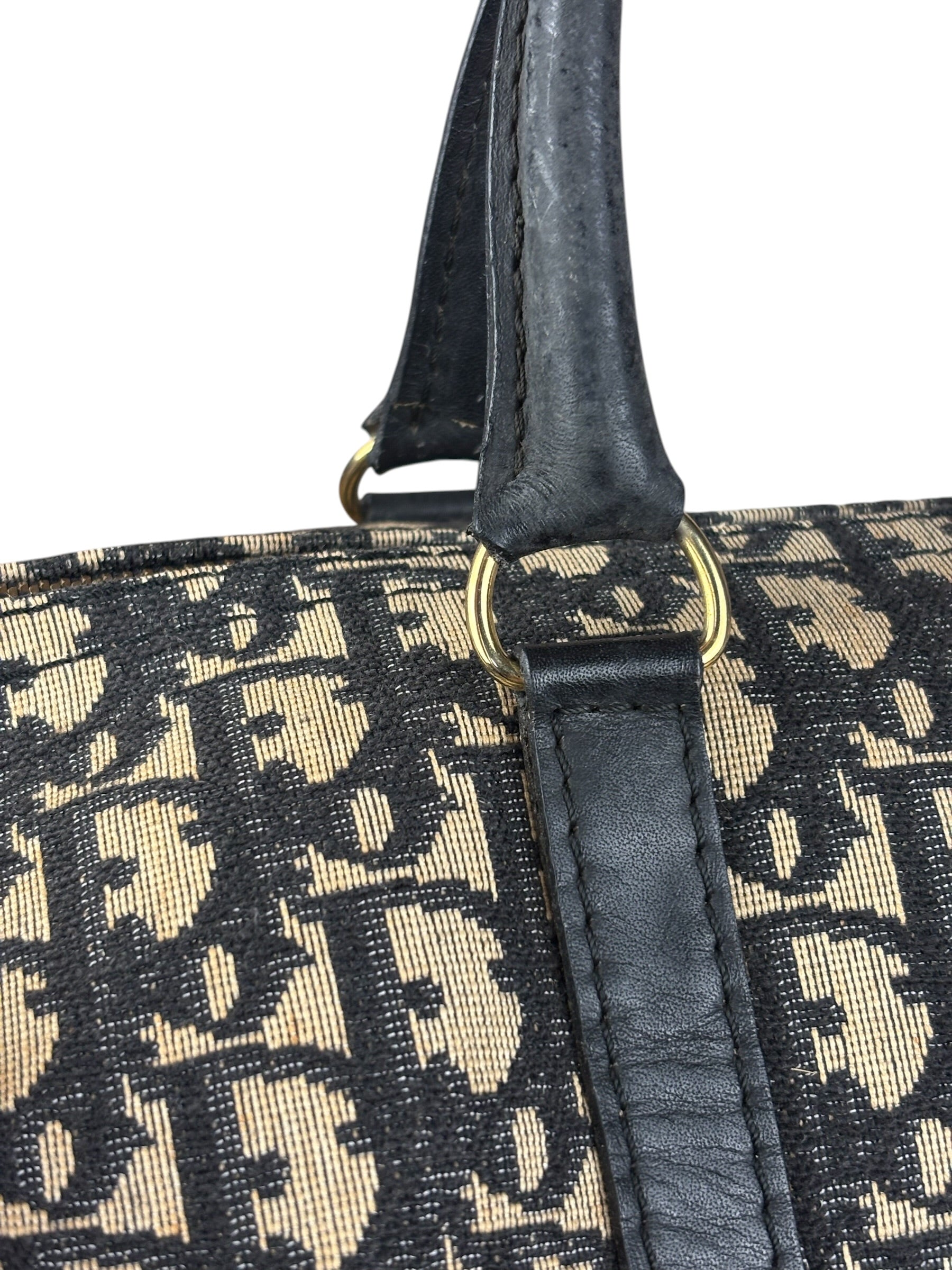 Christian Dior Vintage Navy Trotter Boston Bag