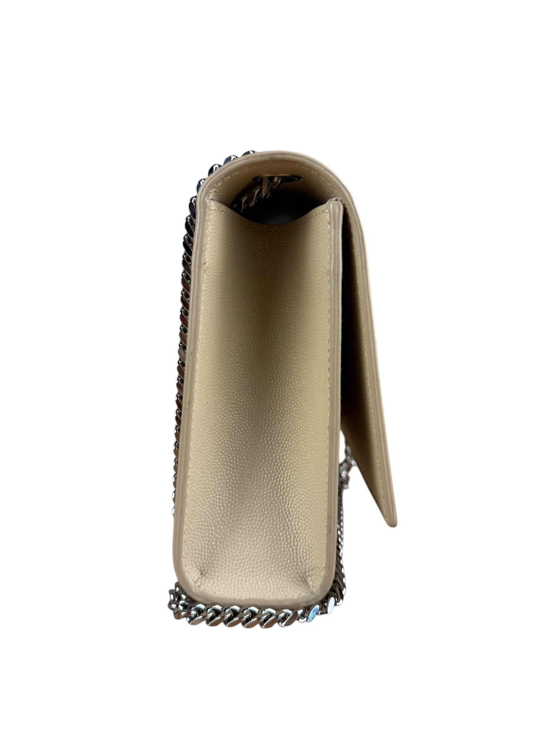 Saint Laurent Kate Grain De Poudre Chain Bag Beige