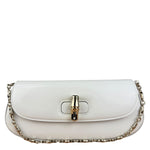 Gucci White Leather Bamboo Night Small Clutch/Pochette