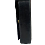 Chanel Vintage Black Leather Timeless Diagonal Stitch Flap Bag 1986