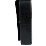 Chanel Vintage Black Leather Timeless Diagonal Stitch Flap Bag 1986