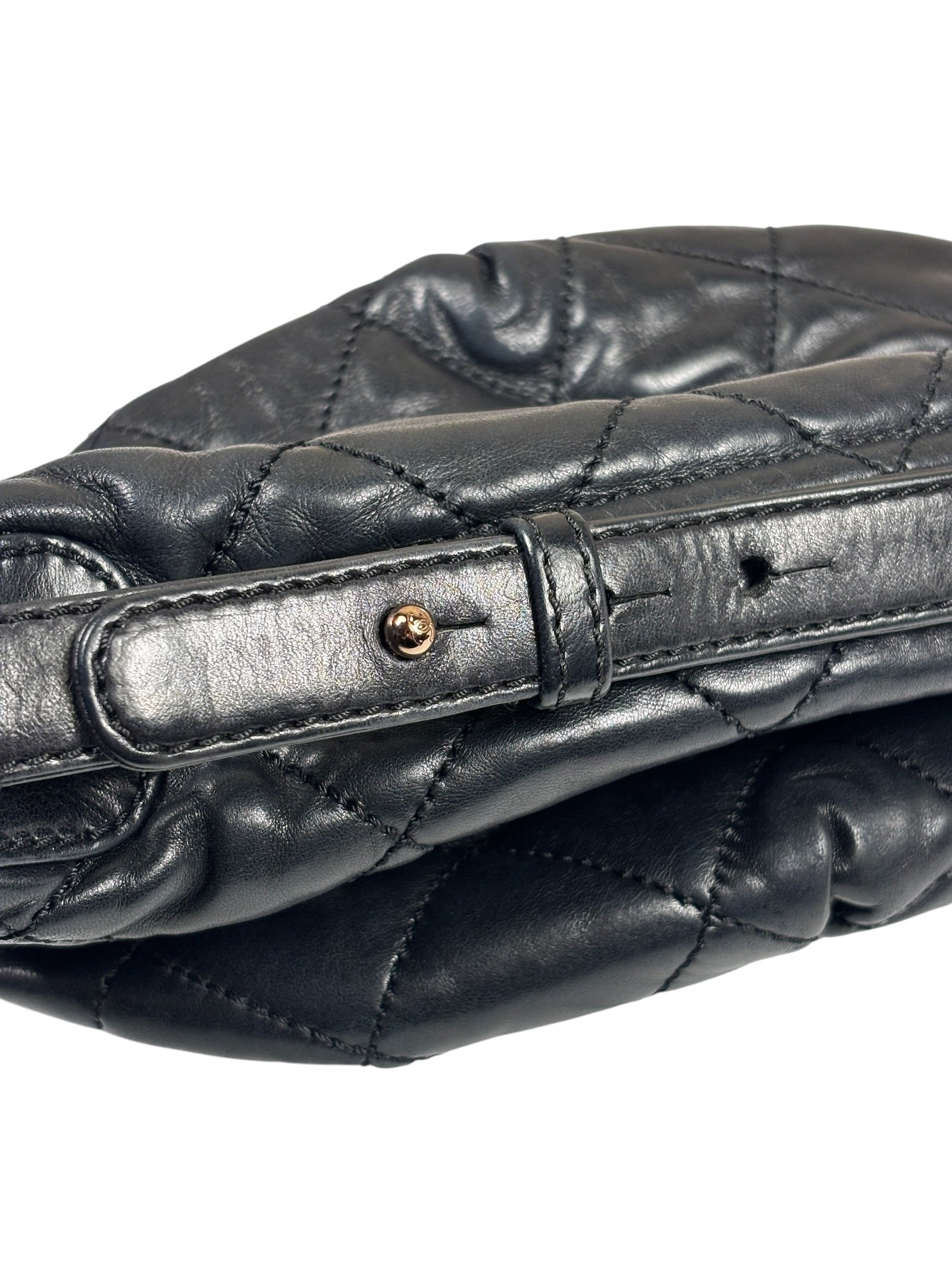 Chanel Black Quilted Lambskin Cloudy Bundle Hobo 2005