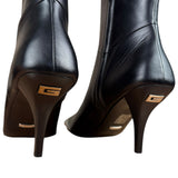 Gucci Black Leather Heel Boots