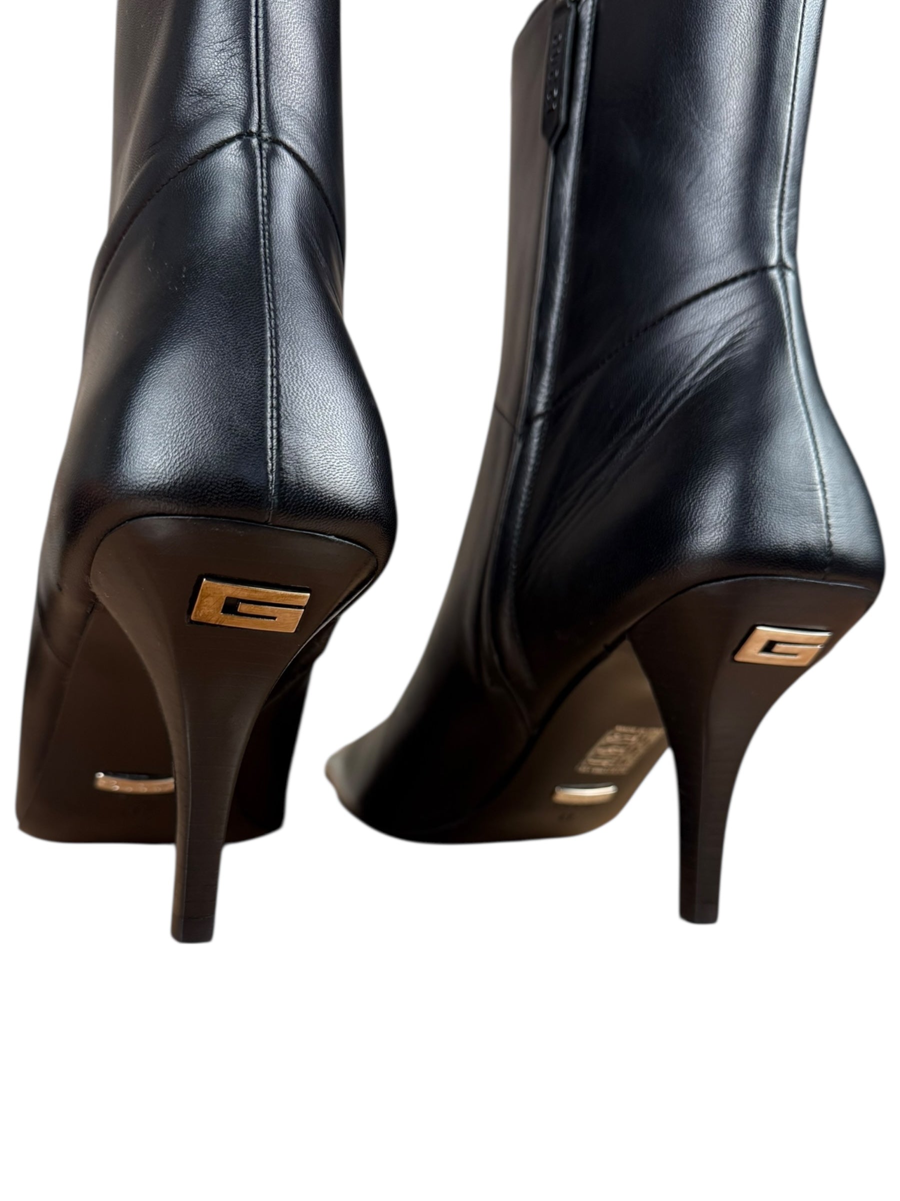 Gucci Black Leather Heel Boots