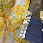 Christian Dior Dark Blue Borders Architectural Scroll Silk Scarf
