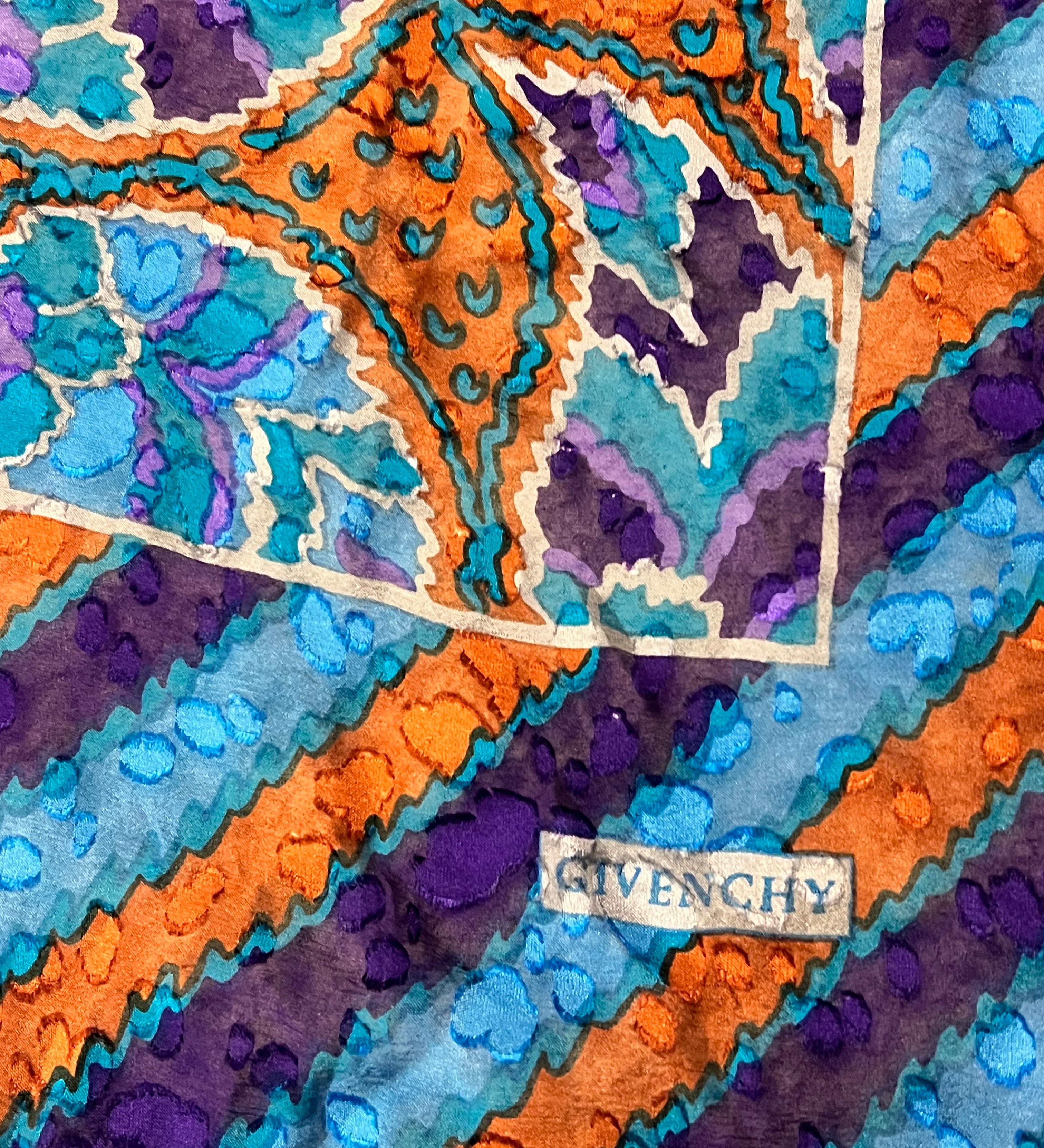 Givenchy Dark Multi Striped Shear Silk Scarf