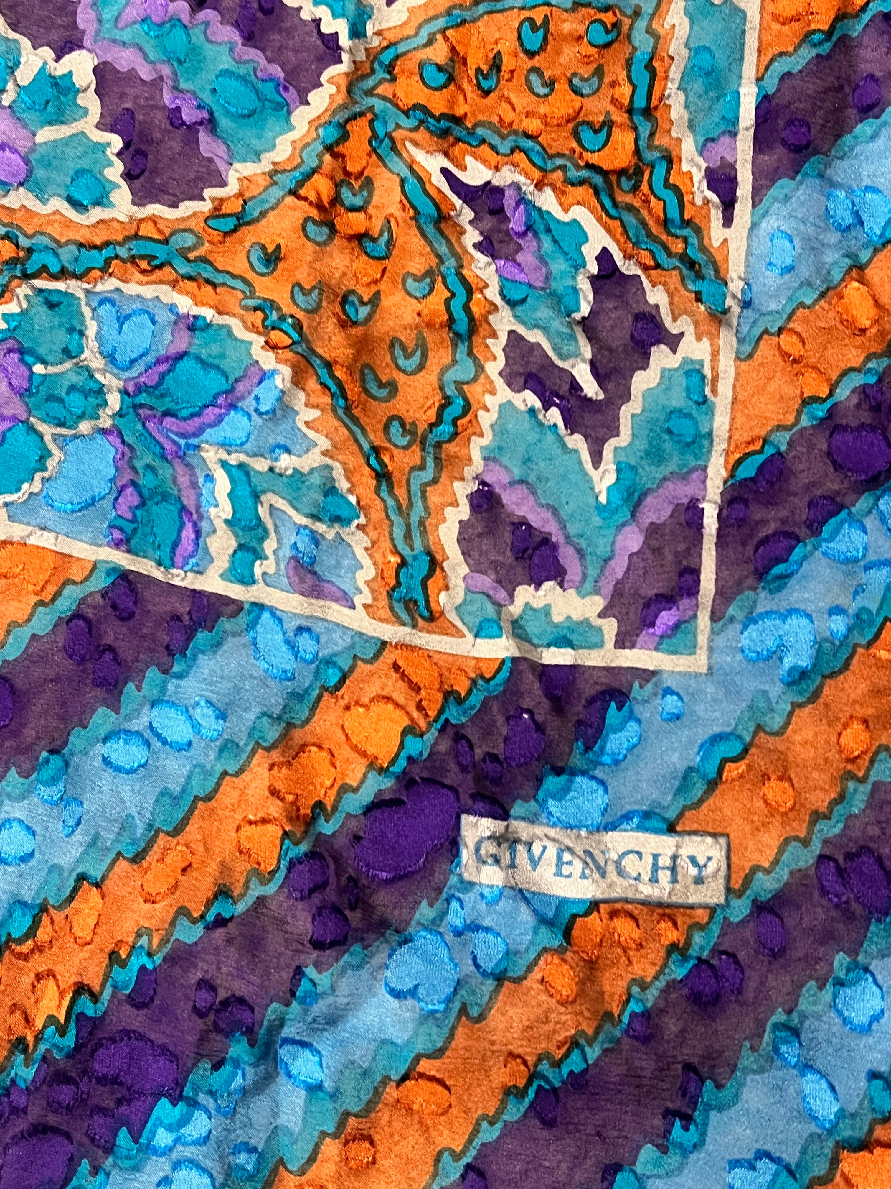 Givenchy Dark Multi Striped Shear Silk Scarf