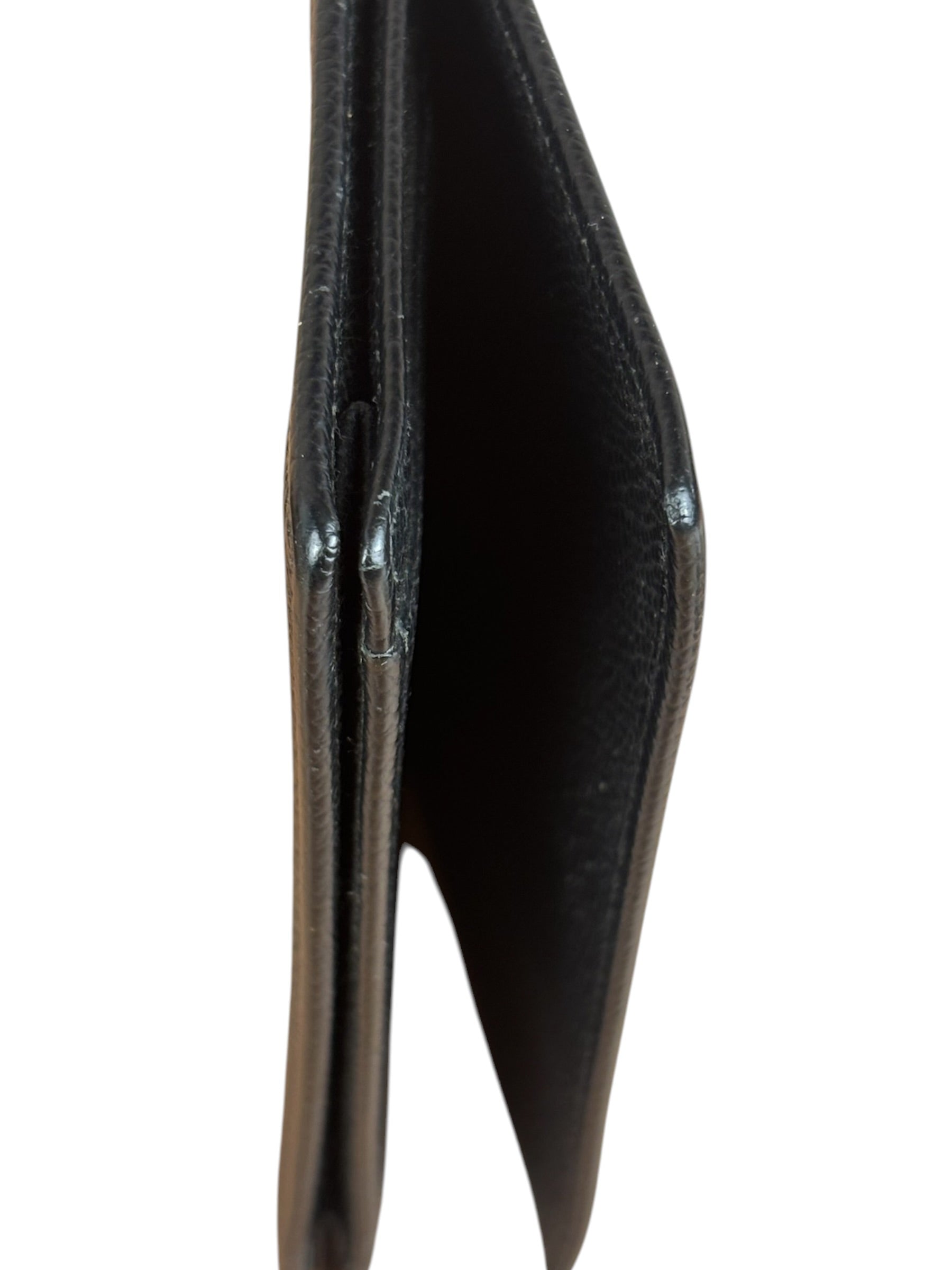 Bvlgari Black Grained Leather Bifold Card Holder