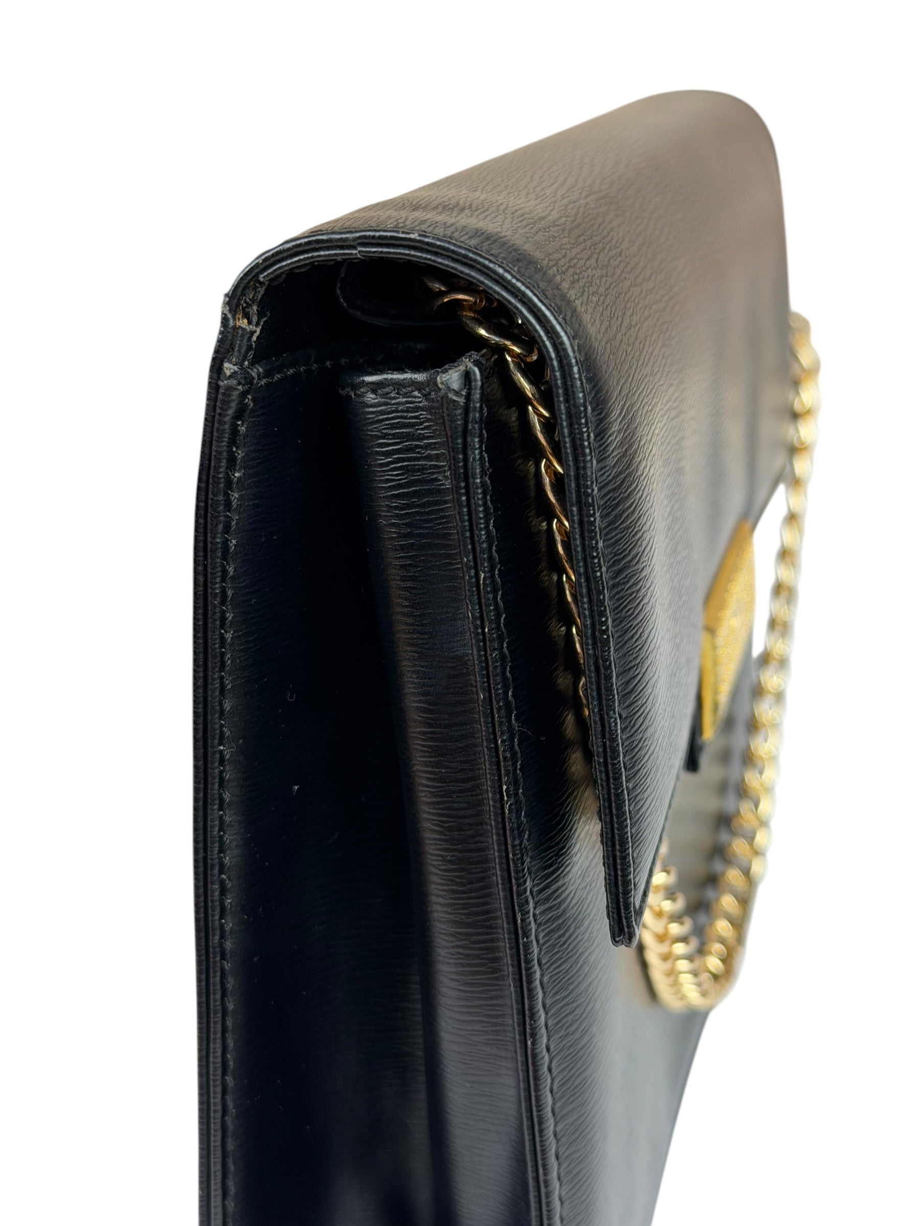 Christian Dior Black Leather Flap Bag Replacement Chain