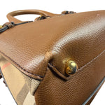 Burberry Brown Leather & House Check Small Banner