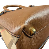 Burberry Brown Leather & House Check Small Banner