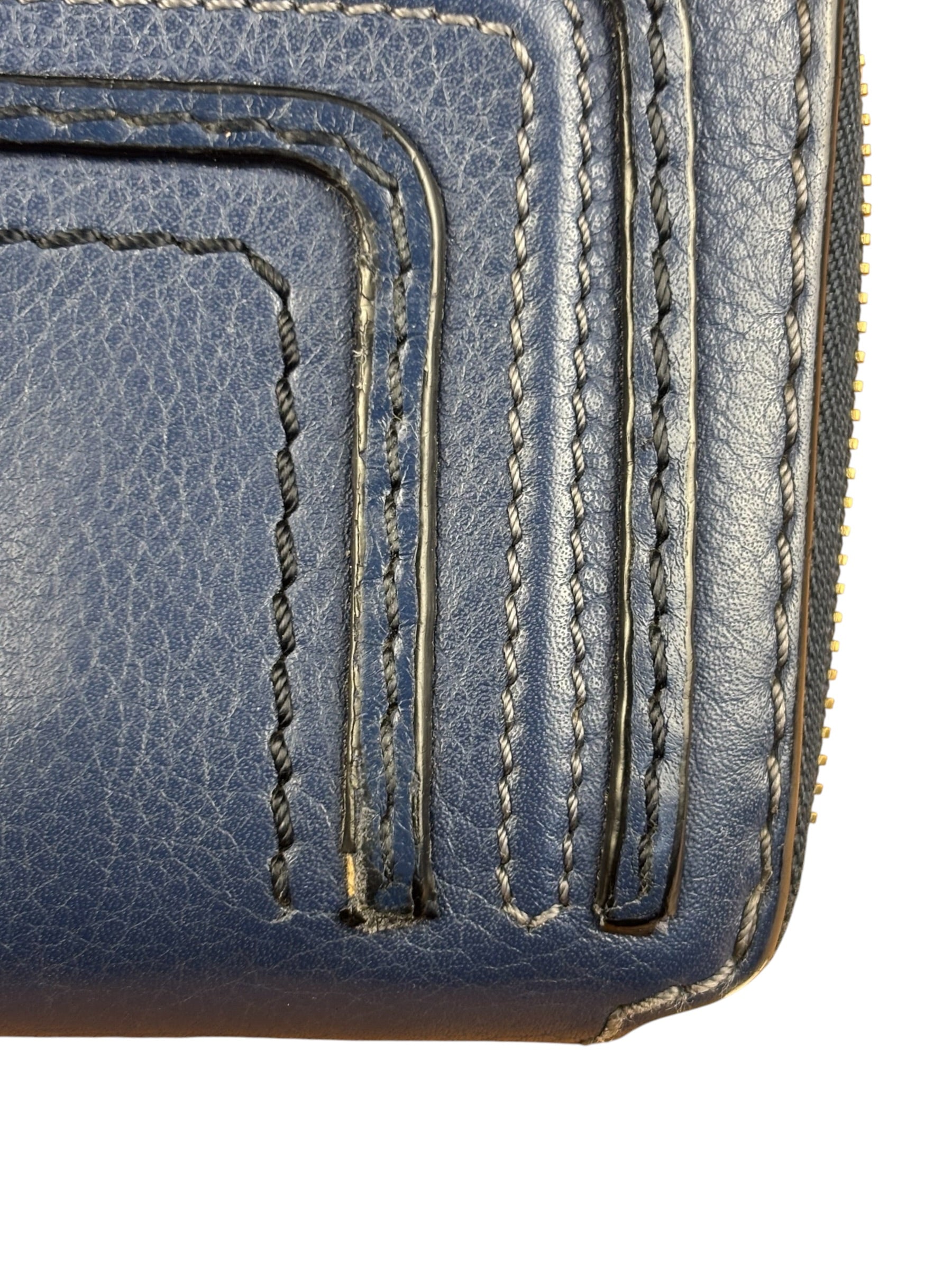 Chloé Dark Blue Leather Marcie Long Zip Wallet