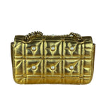 Gucci Gold GG Marmont Pearl Studded Mini Flap Bag