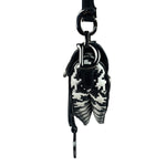 Christian Dior White/Black Leather Houndstooth Micro Saddle Bag